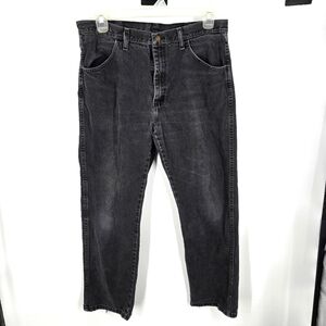 Rustler Jeans Mens 36x30 Regular Fit Straight Leg Black Denim Work W36 L30